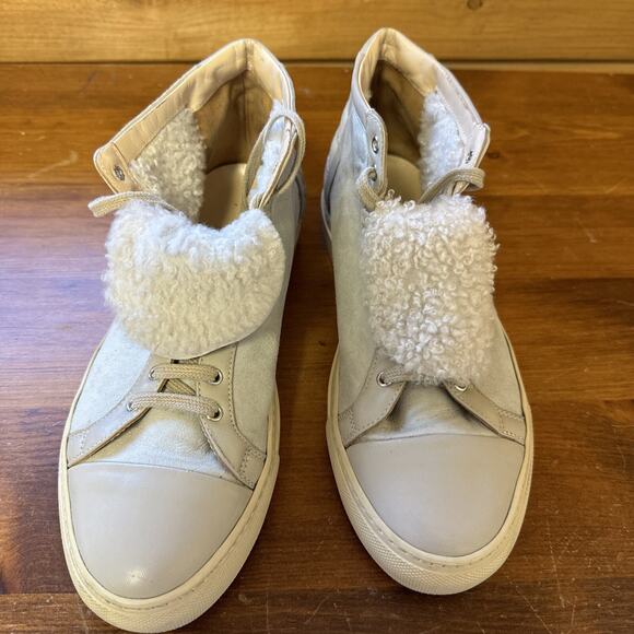 FABIANA FILIPPI Women 9 Gray Suede Shearling Lined Bootie Shoe Mountains - Picture 2 of 10